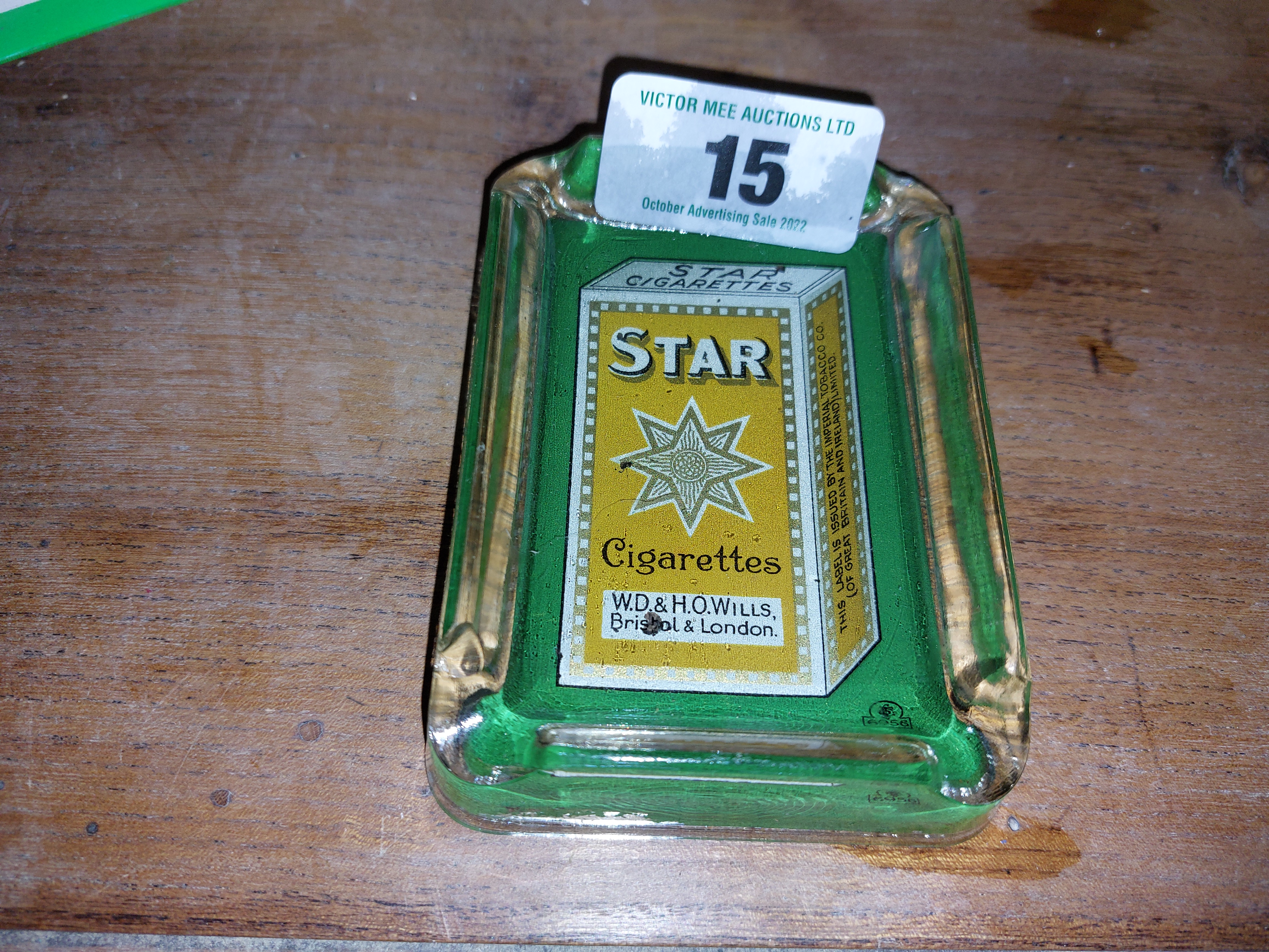 Wills's Star advertising ashtray. { 3 cm H x 8 cm W}.