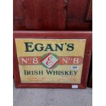Egan's Irish Whiskey Tullamore framed advertising print. {38 cm H x 48 cm }