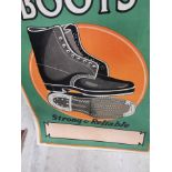 Wear the Famous Scales Boots Strong and Reliable cardboard advertising sign {102 cm H x 64 cm W}.