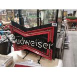 1980' s Neon Budweiser light. {48 cm H x 61 cm W x 16 cm D}.