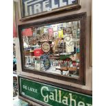 Kirker Greer Belfast Old Irish Whiskey framed mirror.{60 cm H x 80 cm W}.