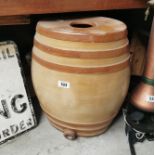 Large 10 gallon stoneware dispenser. {54 cm H x 42 cm W x 32 cm D}
