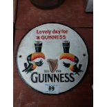 Lovely Day for a Guinness Toucan cast iron advertising sign. { 23 cm H x 23 cm W}.