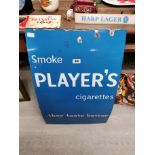 Smoke Player's Cigarettes enamel advertising sign. { 86 cm H x 56 cm W}.