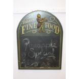 Today's Fine Food wooden menu board { 82cm H X 61cm W }.