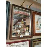 Rare Ask for the Celebrated Banquet Whisky Ireland's Premier Special framed pictorial advertising