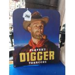Player's Digger Tobacco Showcard. {35 cm H x 30 cm W}.