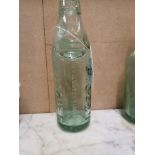 19th C. glass Codd bottle - Duggan Miineral Water Manufacturer Scariff {22 cm H x 6 cm Dia}.