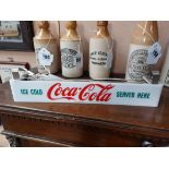 Perspex Ice Cold Coca Cola Served Here light up shelf sign. {5 cm H 31 cm W x 5 cm D}.
