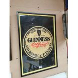 Cotton and Linen Guinness Label framed towel. { 73 cm H x 51 cm W}.