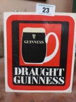 Draught Guinness advertising show card {21 cm H x 18 cm W}.