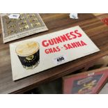 Guinness Ghas-Sahha celluloid advertising showcard {16 cm H x 31 cm W}