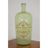 Hotel du Palais Royale Paris 1878 glass bottle { 36cm H X 16cm Dia }.