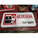 Guinness for Sure tinplate advertising sign. {30 cm H x 60 cm W}.