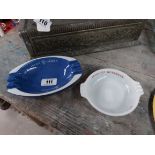 Harp Lager ashtray Cresley ware and Pyrex Guinness ashtray. {14 cm Dia}
