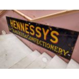 Hennessey for Teas Ices and Confectionary enamel advertising sign. {60 cm x 236 cm W}.