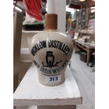 Wicklow Distillery Old Irish Whiskey stoneware flagon {21 cm H x 12 cm Dia.}.