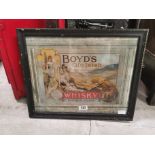Boyd's old Irish whisky Belfast framed advertising print {45 cm H x 55 cm W]