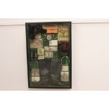 Hunting Memorabilia montage mounted in a glazed case. {107cm H X 71cm W X 11cm D }.
