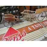 19th. C. and 20th. C. wooden dog carts. Largest {35 cm H x 97 cm W x 26 cm W}