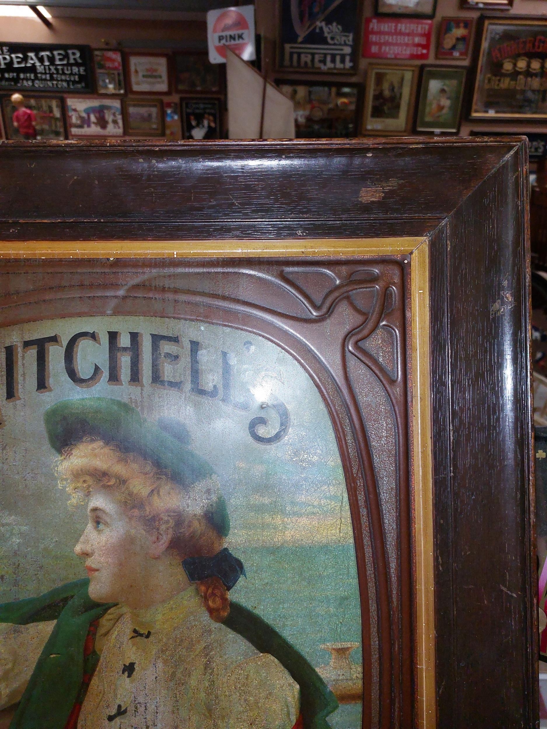 Rare Mitchell's Prize Crop Cigarettes embossed tin plate framed advertising sign {77 cm H x 61 cm - Image 2 of 3