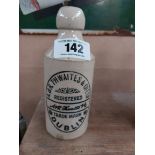 A W Thwaites Dublin stoneware Ginger beer bottle. { 17 cm H x 7 cm Dia}