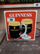 Perspex Guinness counter sign. {18 cm H x 19 cm W}.