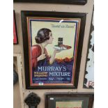 Murray's Mixture 'Sweet as a Rose' framed pictorial advertising show card {79 cm H x 58 cm W}.