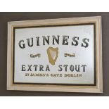 Guinness Extra Stout St. James's Gate Dublin framed advertising mirror { 84cm H X 114cm W ].