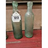Two 19th C. glass bottles - Taylor and Co Dublin and Bewley and Draper Ltd Dublin. {22 cm H x 6 cm