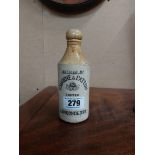 Osborne and Patton Limited Londonderry stoneware Ginger beer bottle. {19 cm H x 7 cm Dia}.