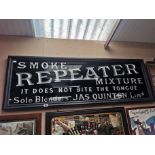 Smoke Repeater Mixture It Does Not Bite The Tongue Sole Blenders Jas. Quinton Limd. hand carved