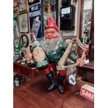 1950's Guinness Leprechaun with Harp and Bottle. {46 cm H x 36 cm W x 22 cm D}.