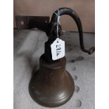 19th C. brass and metal yard bell {27 cm H x 24 cm W x 25 cm D}