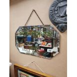 Schweppes Irish Table Waters advertising mirror. {31 cm H x 51 cm W}.