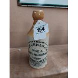 P Brennan and Co Enniscorthy stoneware Ginger beer bottle. { 17 cm H x 7 cm Dia}.