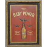 The Baby Power Three Swallows framed advertising print { 60cm H X 45cm W }.