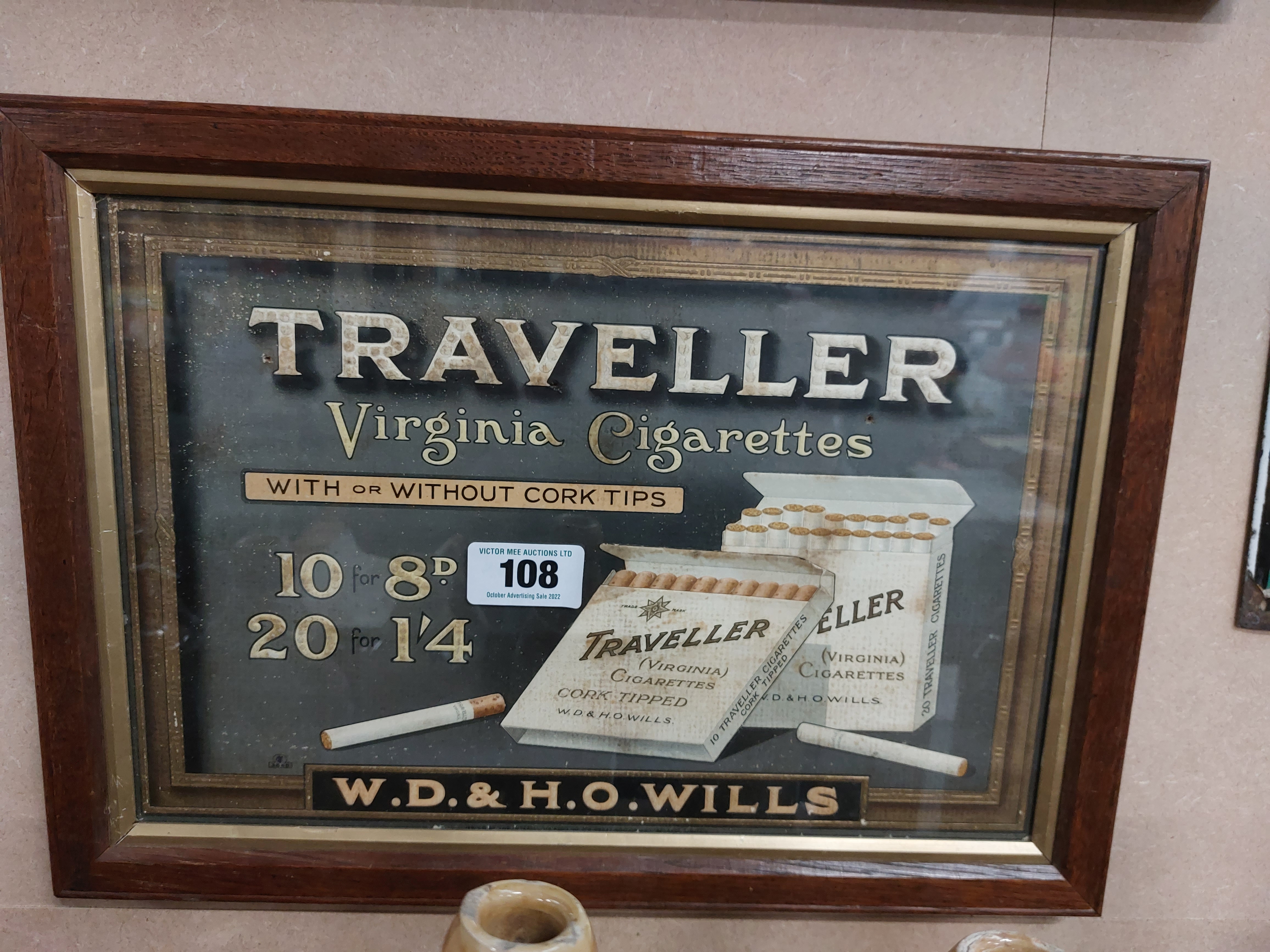 Travellers Virginia Tobacco framed print. {31 cm H x 44 cm W}.