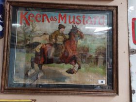 Rare Keen as Mustard framed showcard. {61 cm H x 78 cm W}.