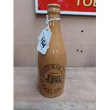 Corcoran and Co Carlow stoneware Ginger beer bottle. { 20 cm H x 7 cm Dia}.