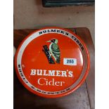 Bulmer's Cider tin plate advertising drinks tray {26 cm Dia.}.