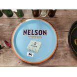 Nelson's Tipped Cigarettes tinplate advertising tray. { 23 cm Dia}.