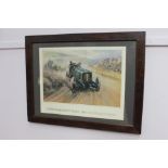 Gordon Bennett Race 1905 framed coloured print { 71cm H X 91cm W }