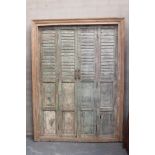 Pair of shutter doors and frame the doors with shutter panels above raised panels { 230cm H X