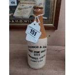 O'Connor and Son Kanturk stoneware Ginger beer bottle. { 19 cm H x 7 cm Dia}.