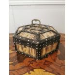 Unusual Indian jewellery box { 14cm H X 19cm Sq }.