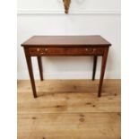 Georgian mahogany and satinwood inlaid side table with single drawer in the frieze raised on