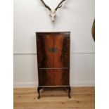 1950's mahogany cocktail cabinet raised on cabriole legs {150 cm H x 71 cm W x 41 cm D}.