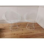 Pair of Retro metal chairs { 83cm H X 81cm W X 63cm D }.