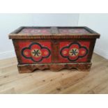 18th. C. Swedish painted pine chest { 65cm H X 124cm W X 56cm D }.